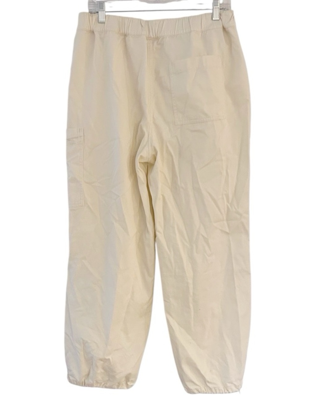 Madewell Cargo Joggers Size Medium Cream Cotton High Rise Pull-On MSRP 118.00 - Picture 6 of 14